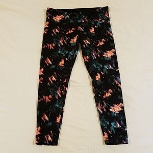 Tuff Leggings Large black coral turquoise EUC
